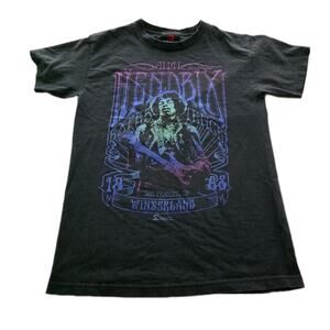 Jimi Hendrix Shirt Men's Small Black Short Sleeve Vintage Graphic Tee Zion Y2K